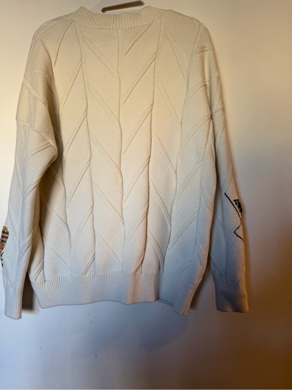 Ebossy Patchwork Embroidered Button Cardigan Sweater Size M Cottagecore - Picture 5 of 8